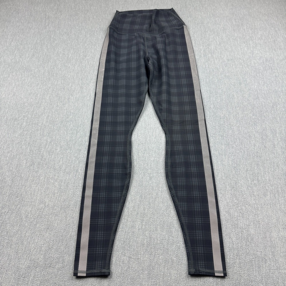 Alo Yoga Leggings Womens 2XS Blue Plaid High-Waist Vapor Legacy 29" Gym Athletic